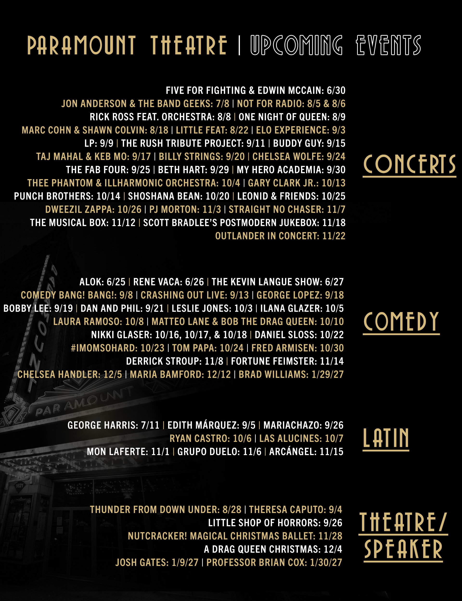 Paramount Theatre Events