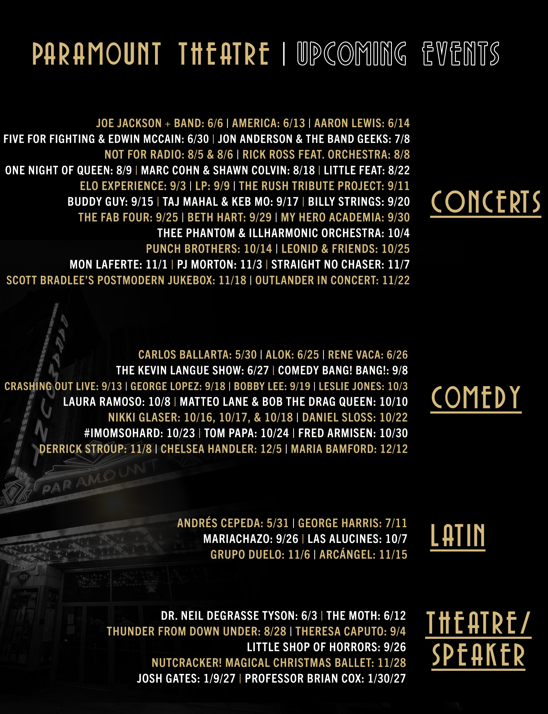 Paramount Theatre Events