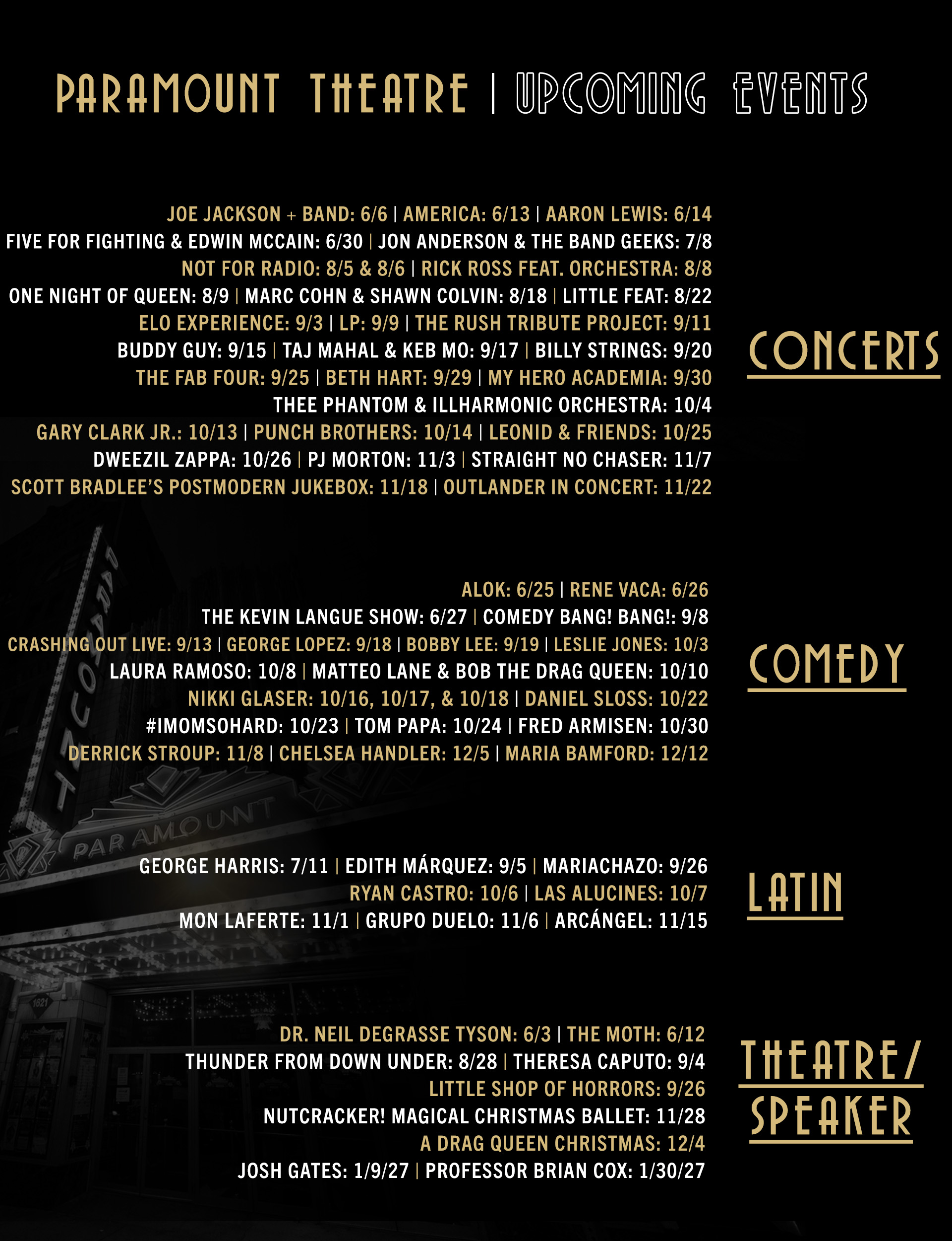Paramount Theatre Events