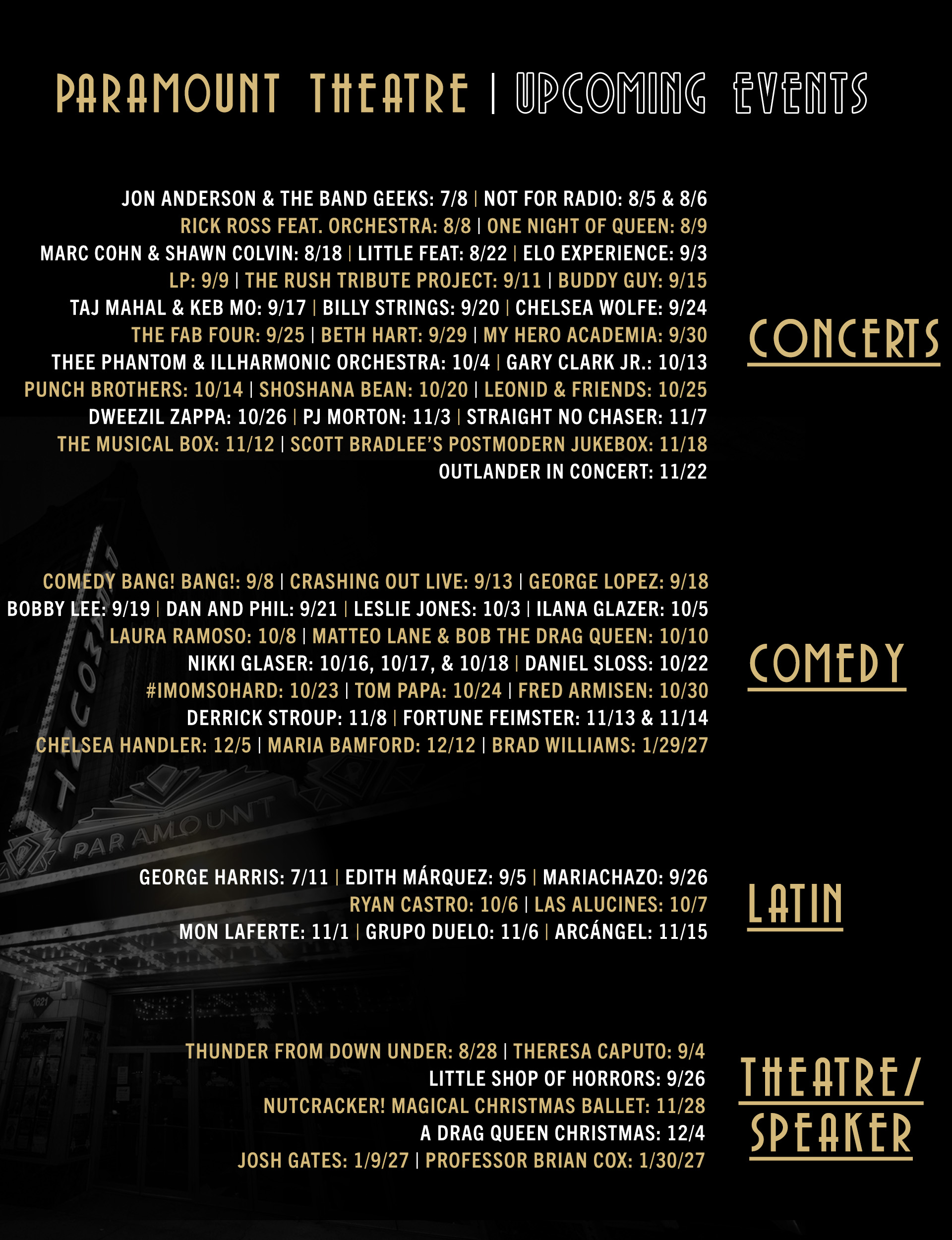 Paramount Theatre Events