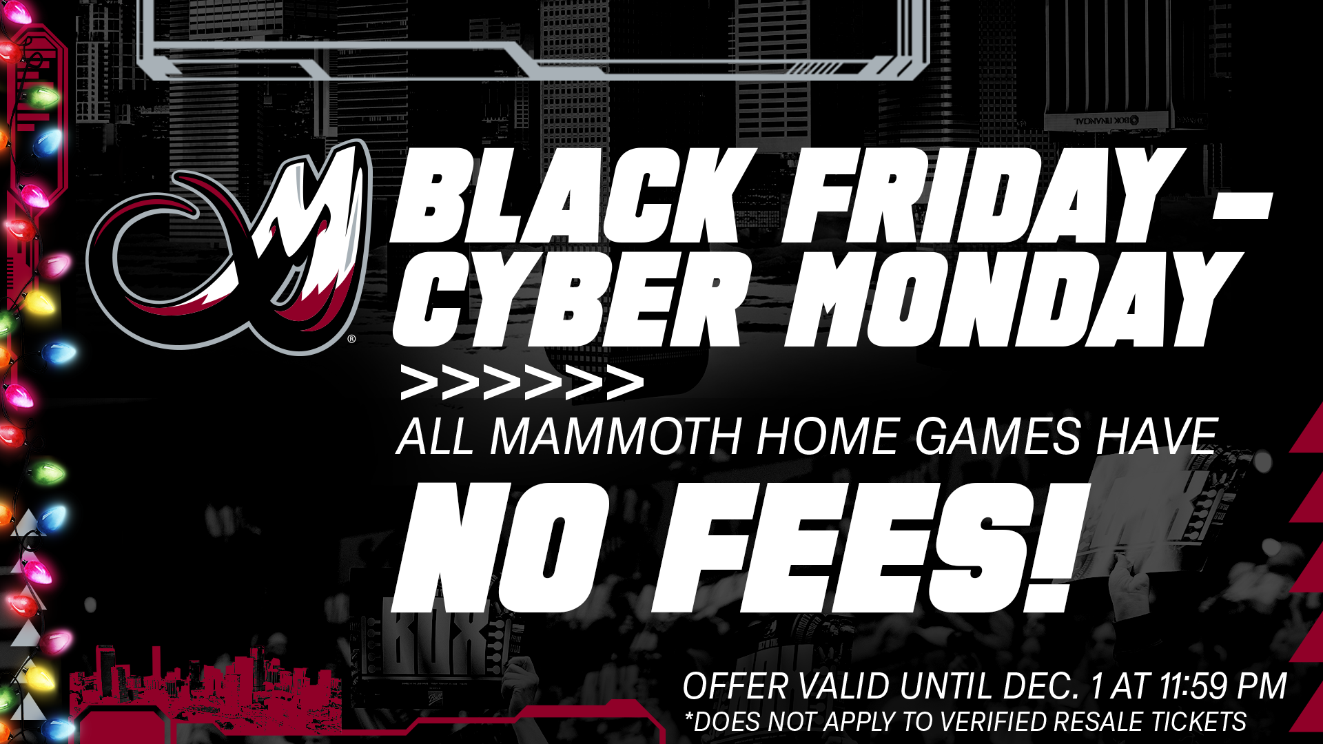 Colorado Mammoth Black Friday - Cyber Monday