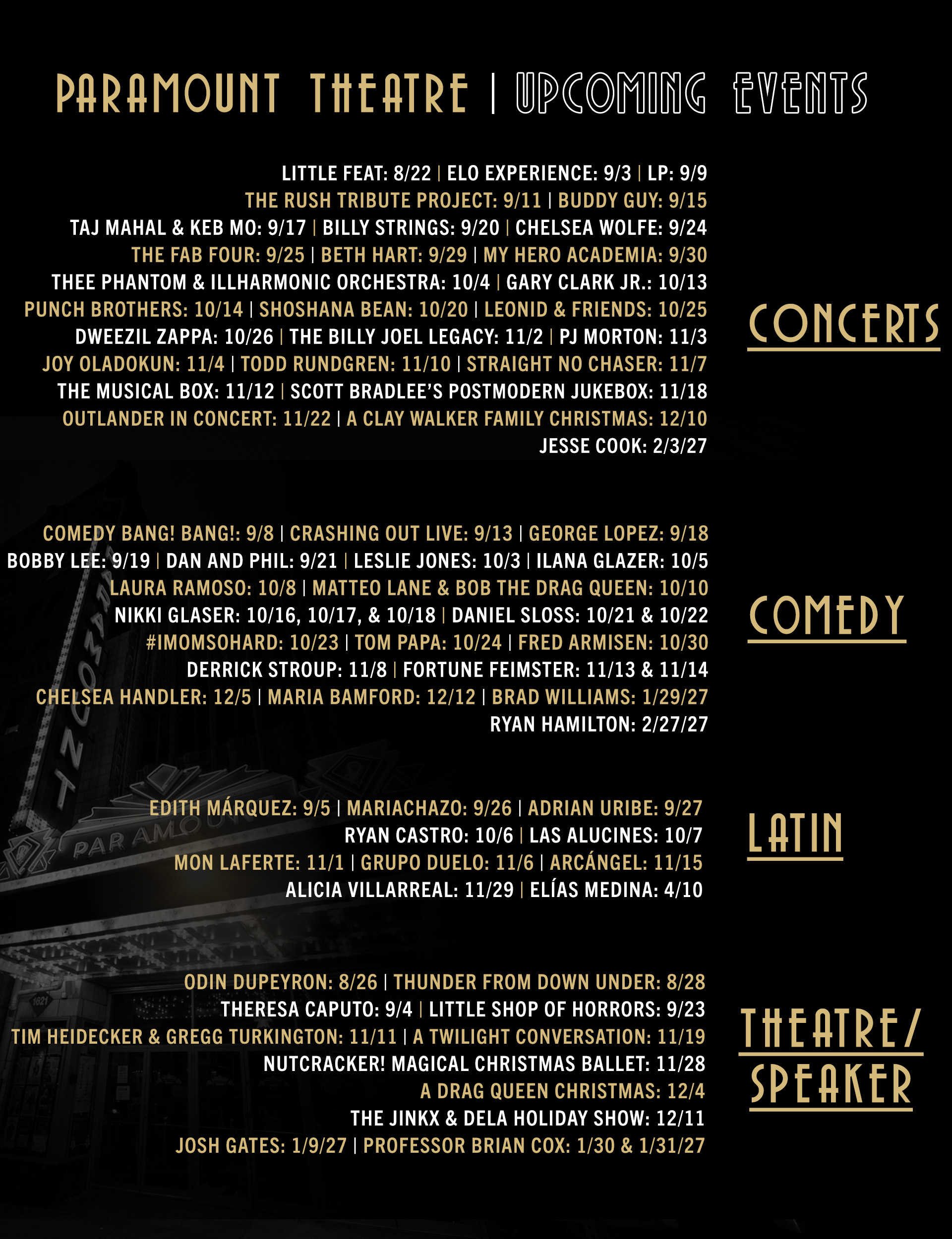 Paramount Theatre Events