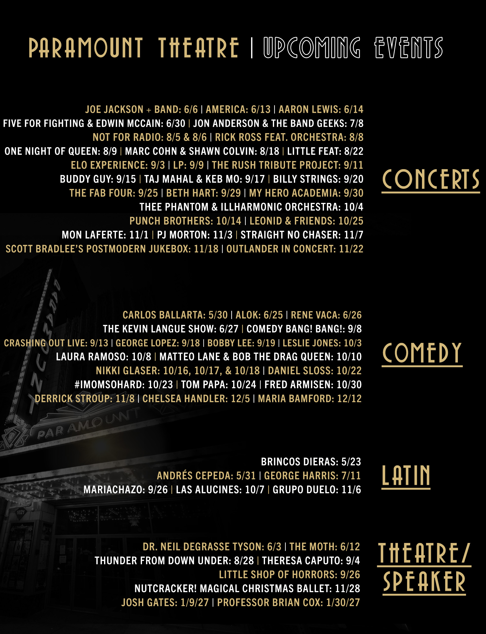 Paramount Theatre Events