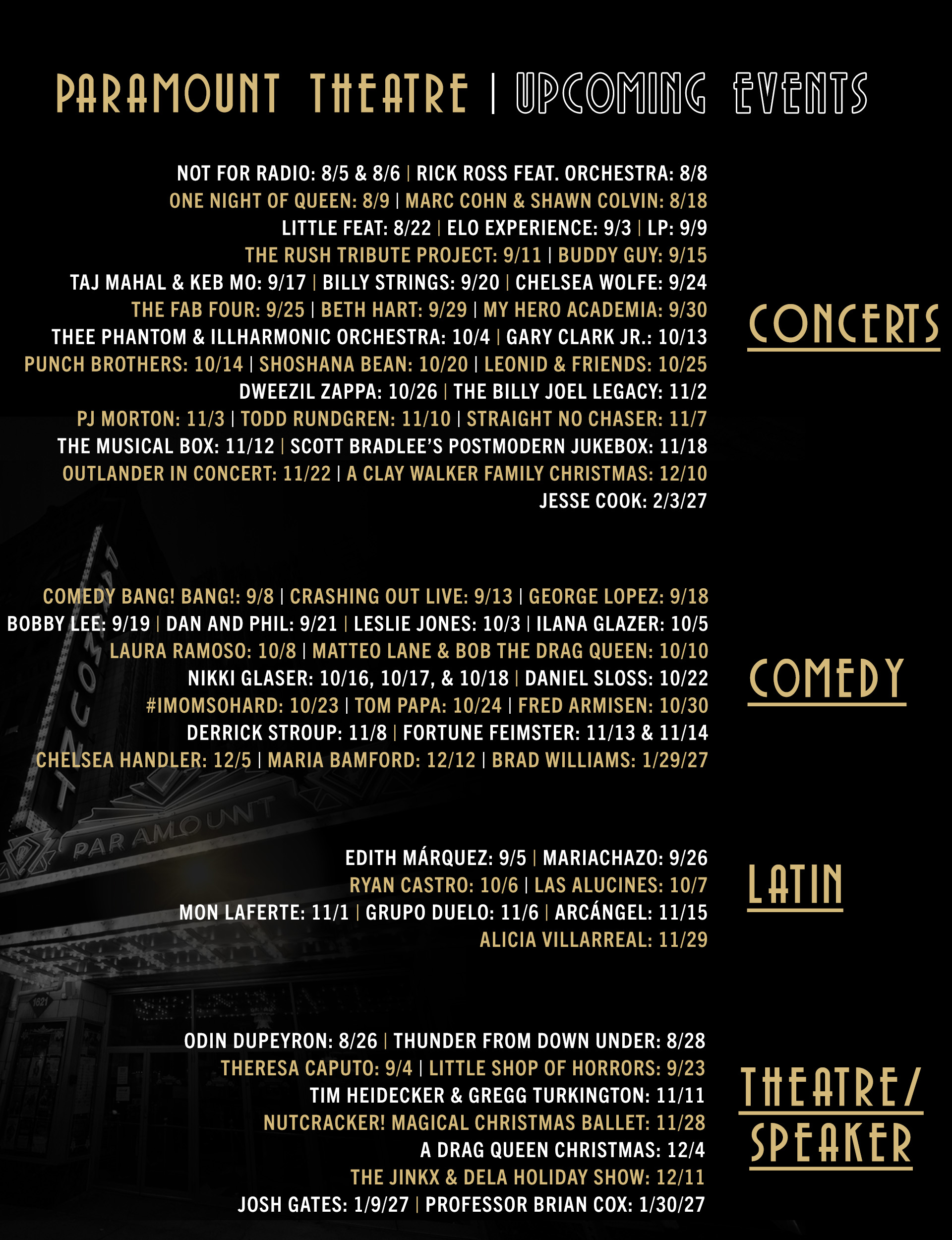 Paramount Theatre Events